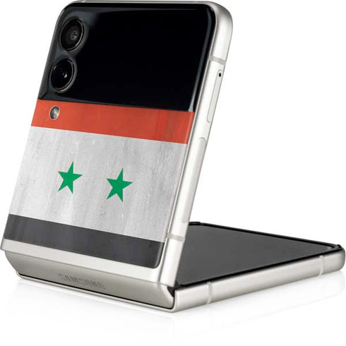Syria Flag Distressed Galaxy Z Flip4 5G Skin